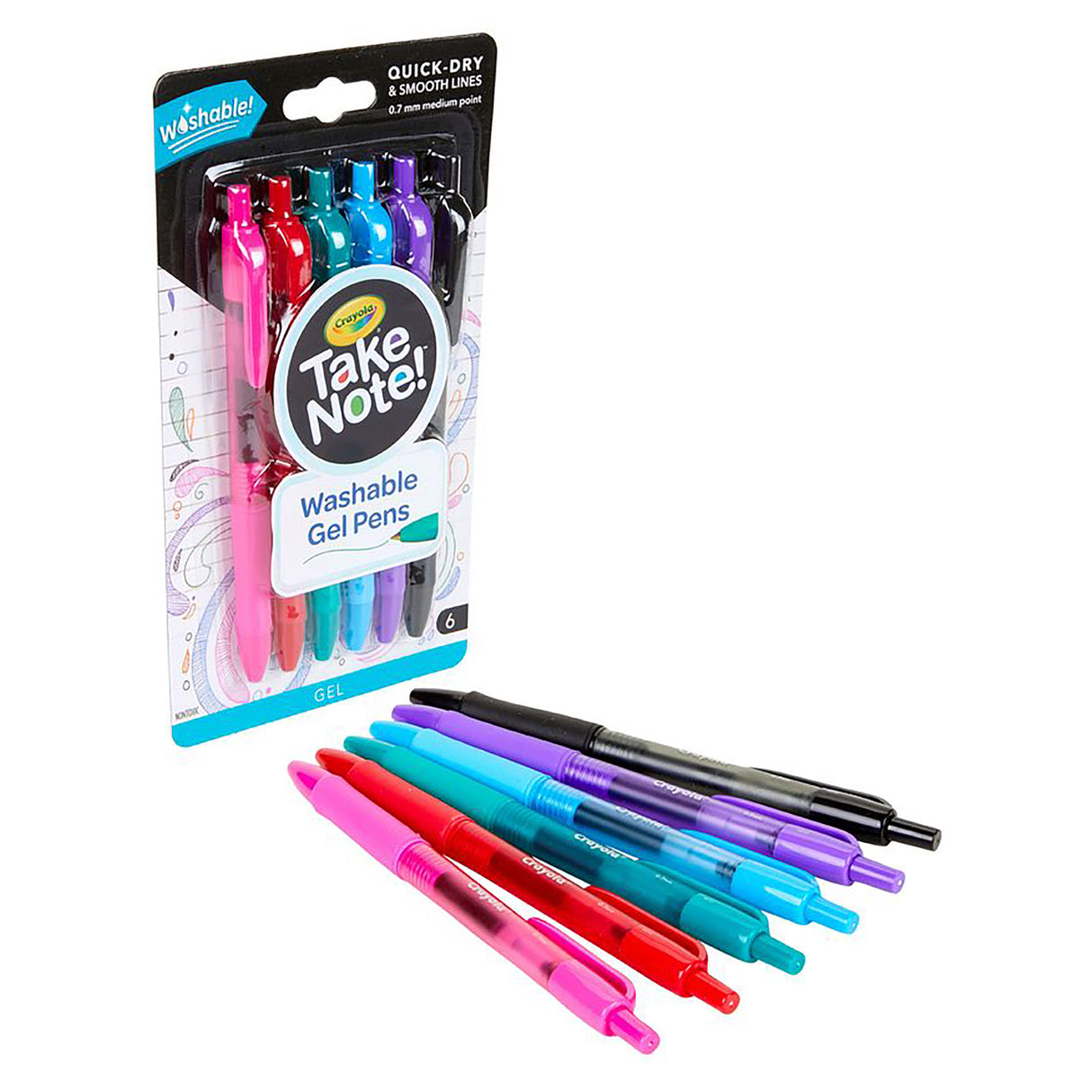 Crayola Take Note Washable Gel Pens (Pack of 6)