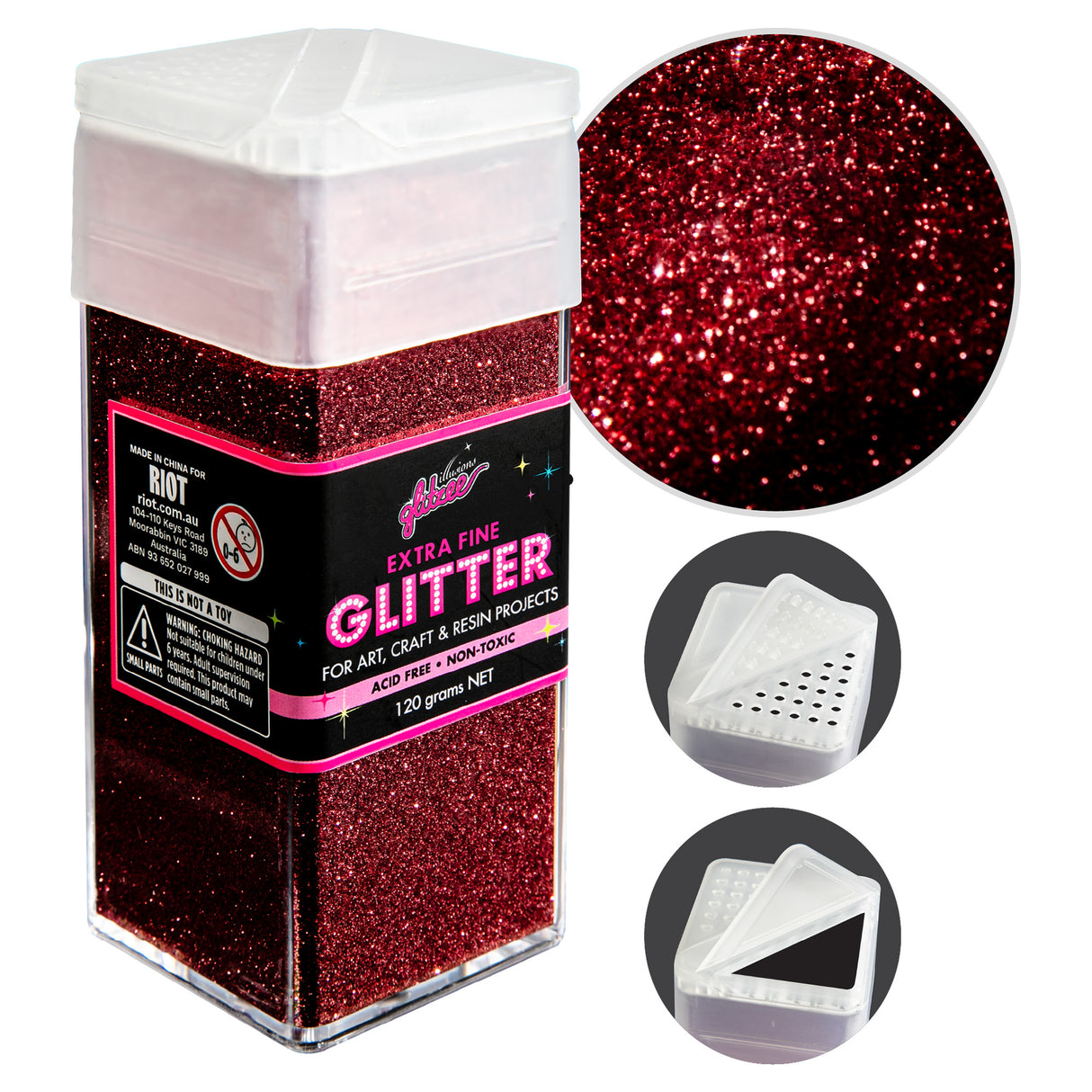 Illusions E X tra Fine Ordinary glitter 0.2mm-Rose gold (120g)