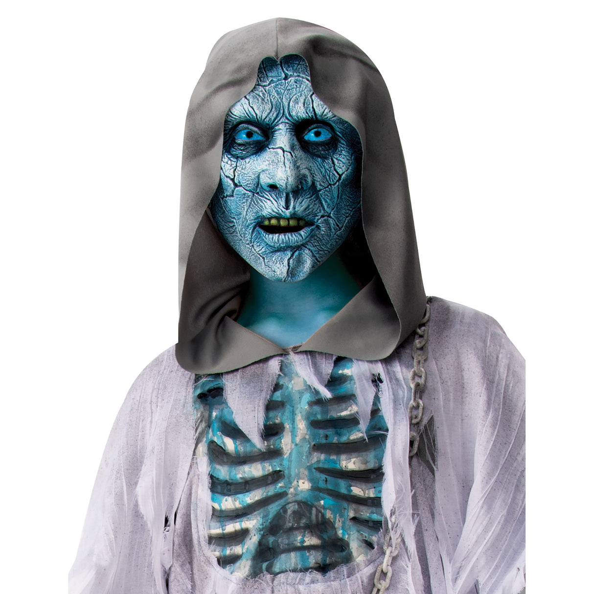 White Demon Hooded Robe Costume