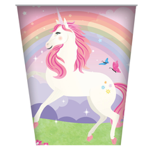 White Smoke Paper Cups 270ml 8 Pack - Unicorn Themed Parties