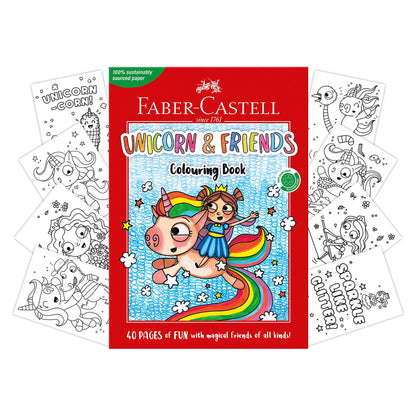 Faber Castell Unicorns & Friends Colouring Book, (40 Pages)