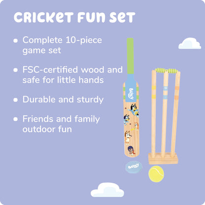 Bluey Wooden Cricket Set