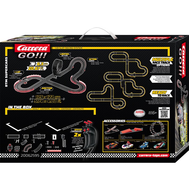 Carrera DTM Supercars 6.3m Track 1:43 Slot Car Set