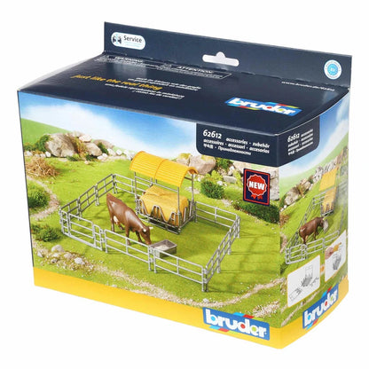 Bruder Accessory Hay rack with fence and cow