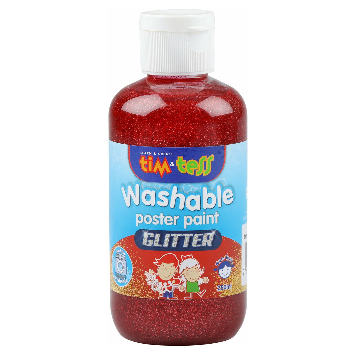 Tim & Tess Children's Washable glitter Poster Paint Red 250ml