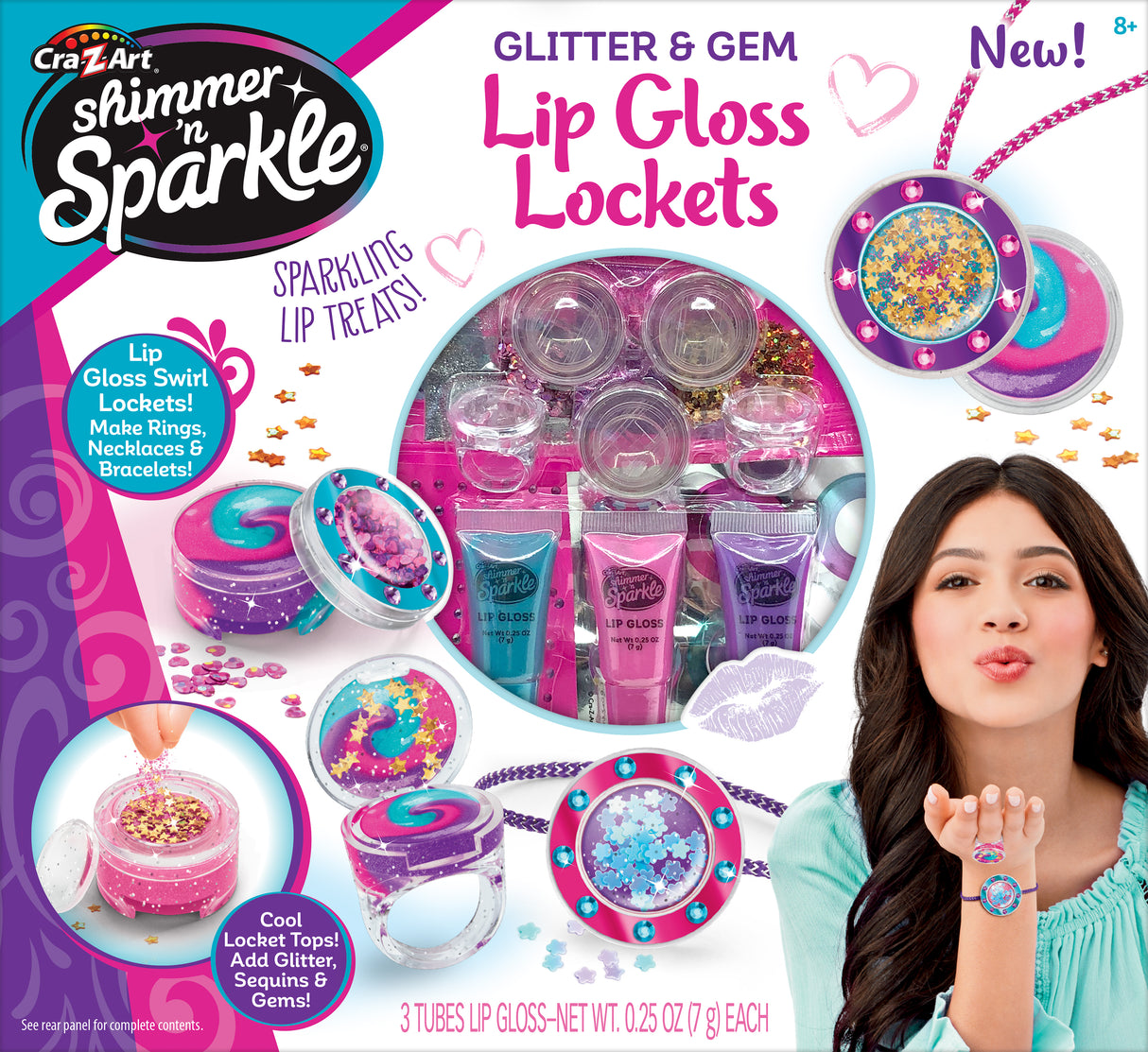 Shimmer N Sparkle Glitter & Gem Lip Gloss Lockets