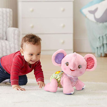 VTech Crawl with Me Elephant Interactive Plush Toy, Pink