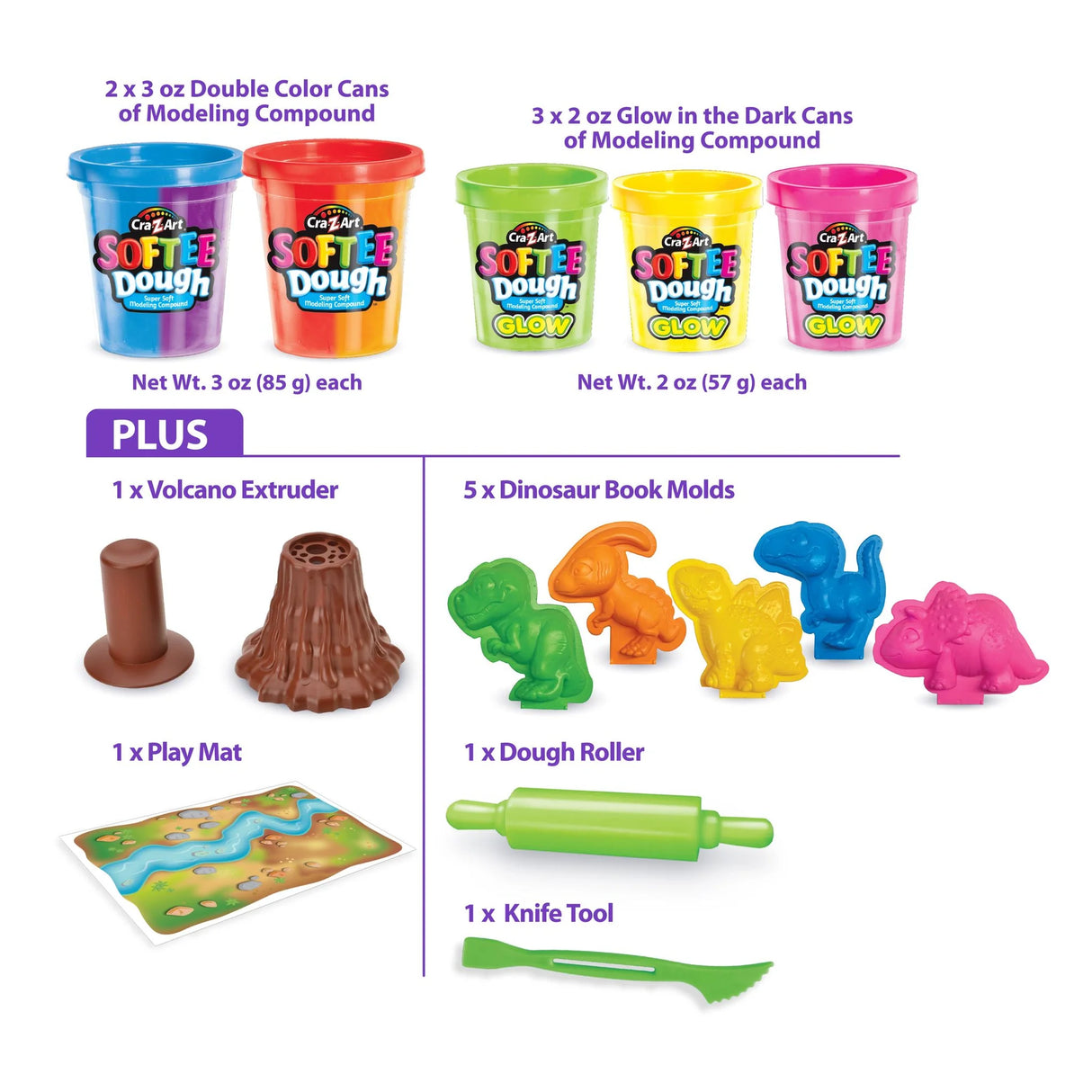 CRA-Z-ART Softee Dough Dino Neon Dough
