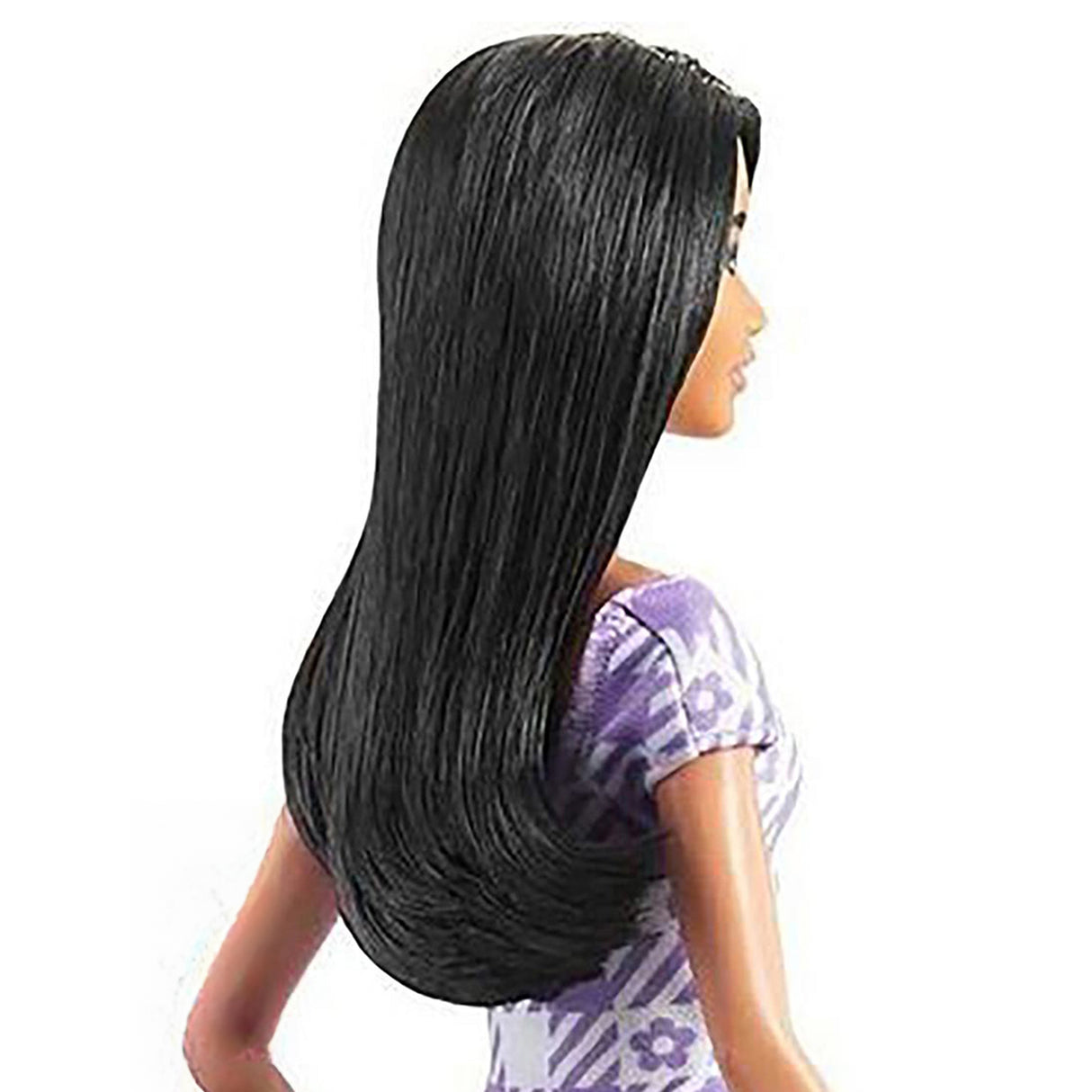 Barbie Fashionistas Doll 199 Wavy Black Hair & Gingham Cut-Out Dress