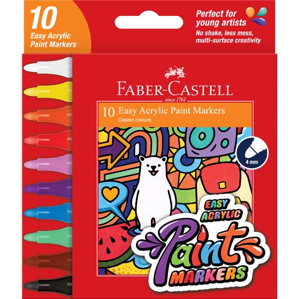 Faber-Castell Easy Acrylic Paint Markers Pack of 10