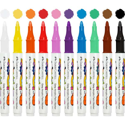 Faber-Castell Easy Acrylic Paint Markers Pack of 10