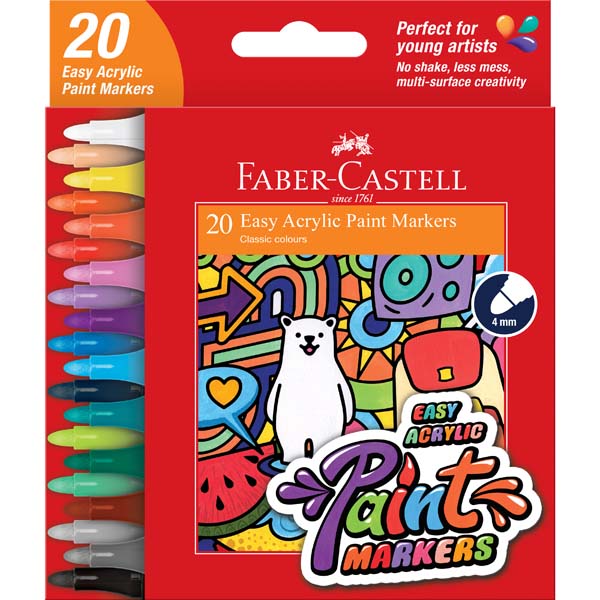 Faber-Castell Easy Acrylic Paint Markers Pack of 20