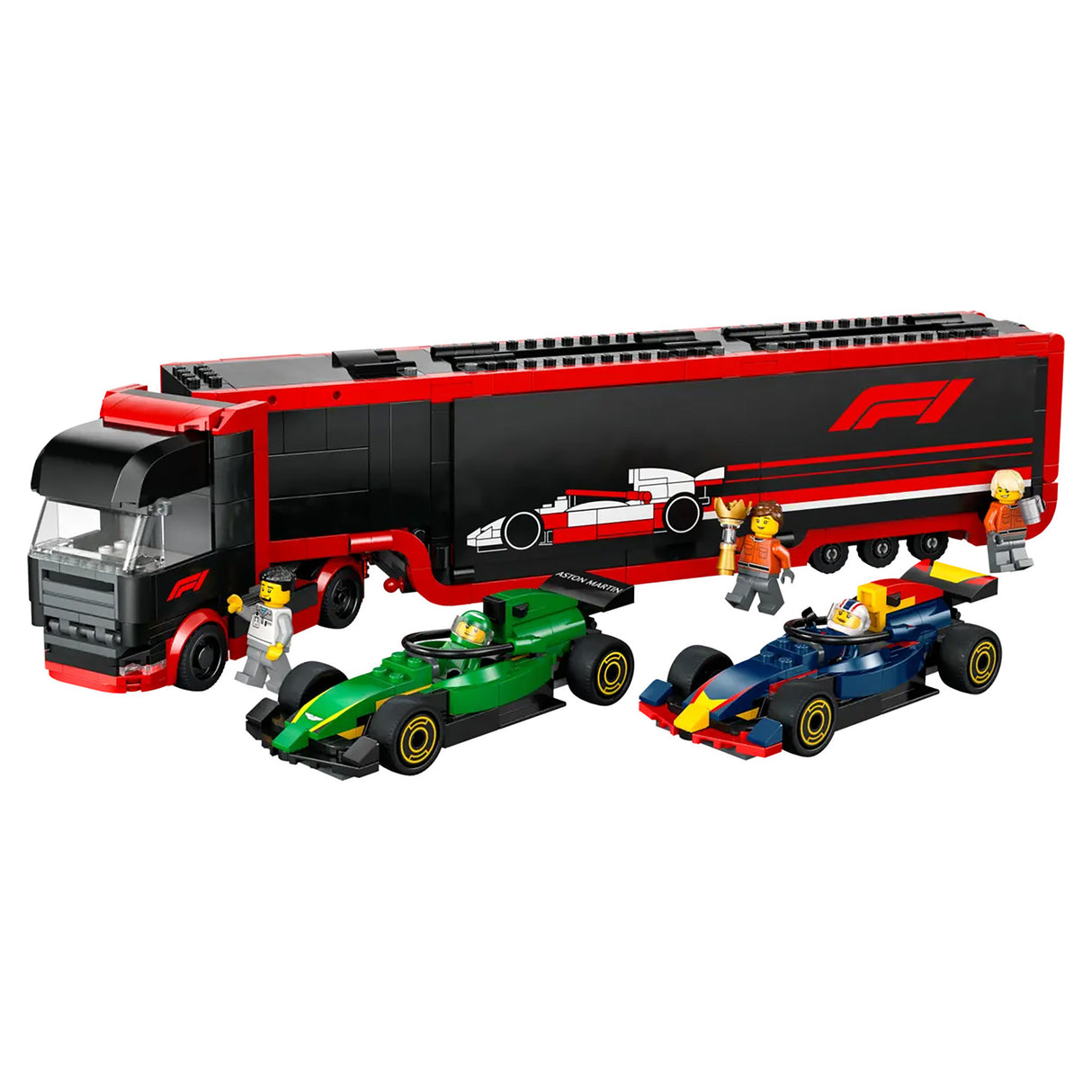 LEGO City F1 Truck with RB20 & AMR24 F1 Cars 60445