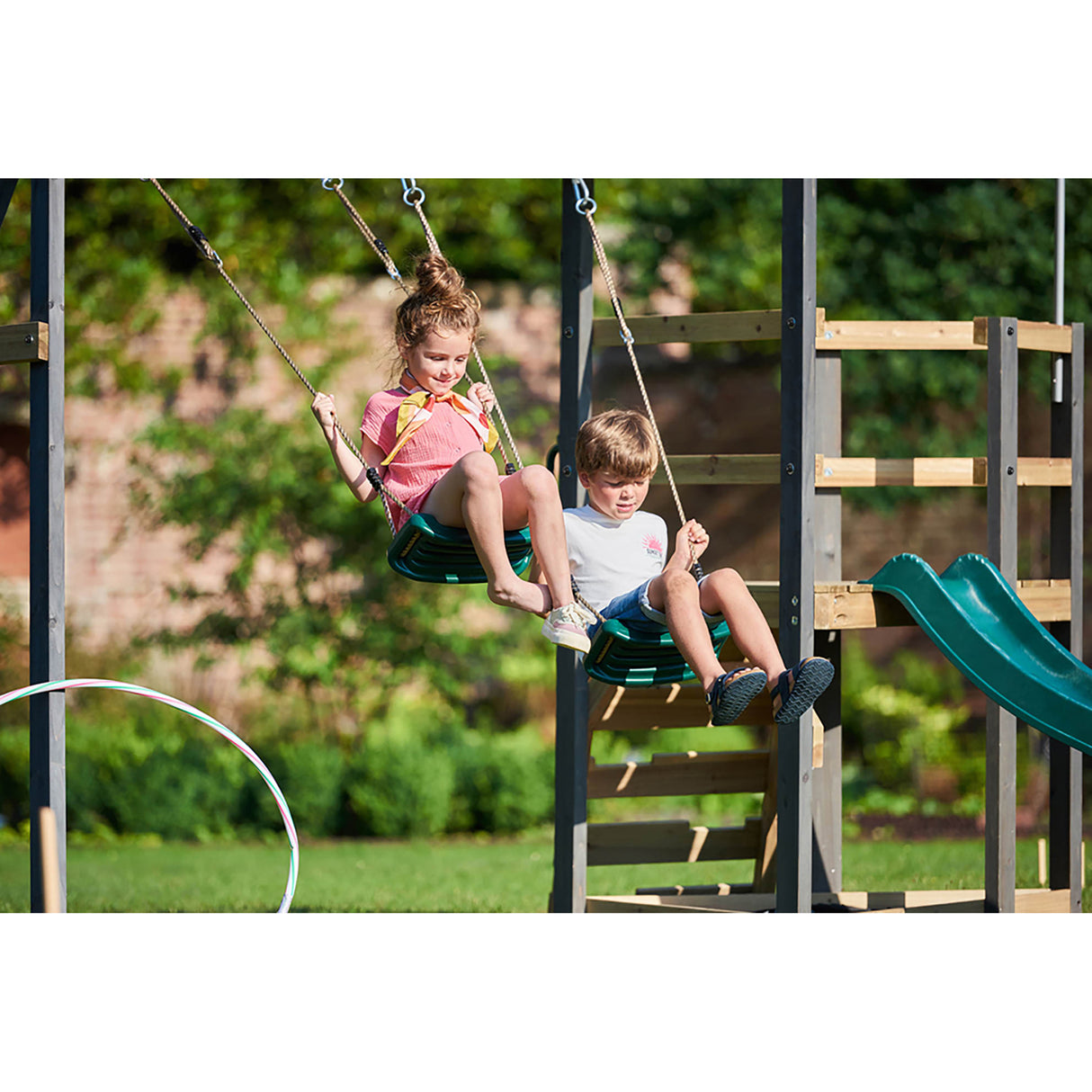 Plum Tamarin Wooden Swing Set Natural