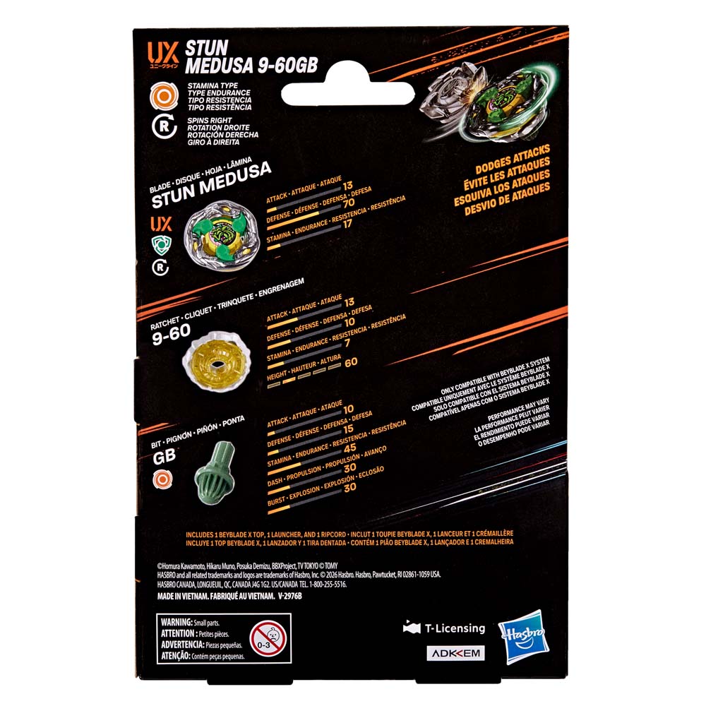 Beyblade X-Stun Medusa 9-60GB UX Starter Pack Set