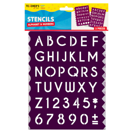 Teacher's Choice Alphabet And Number Stencils (2 Piece)