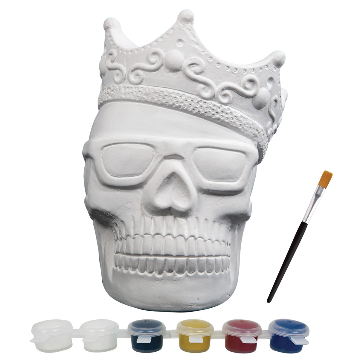 Art Star Halloween Paint Your Own Ceramic Skull with Crown Decoration (15.2 x 11.2 x 12.1cm)