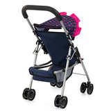 Bayer Doll Stroller Dark Blue with Pink Hearts & Unicorns