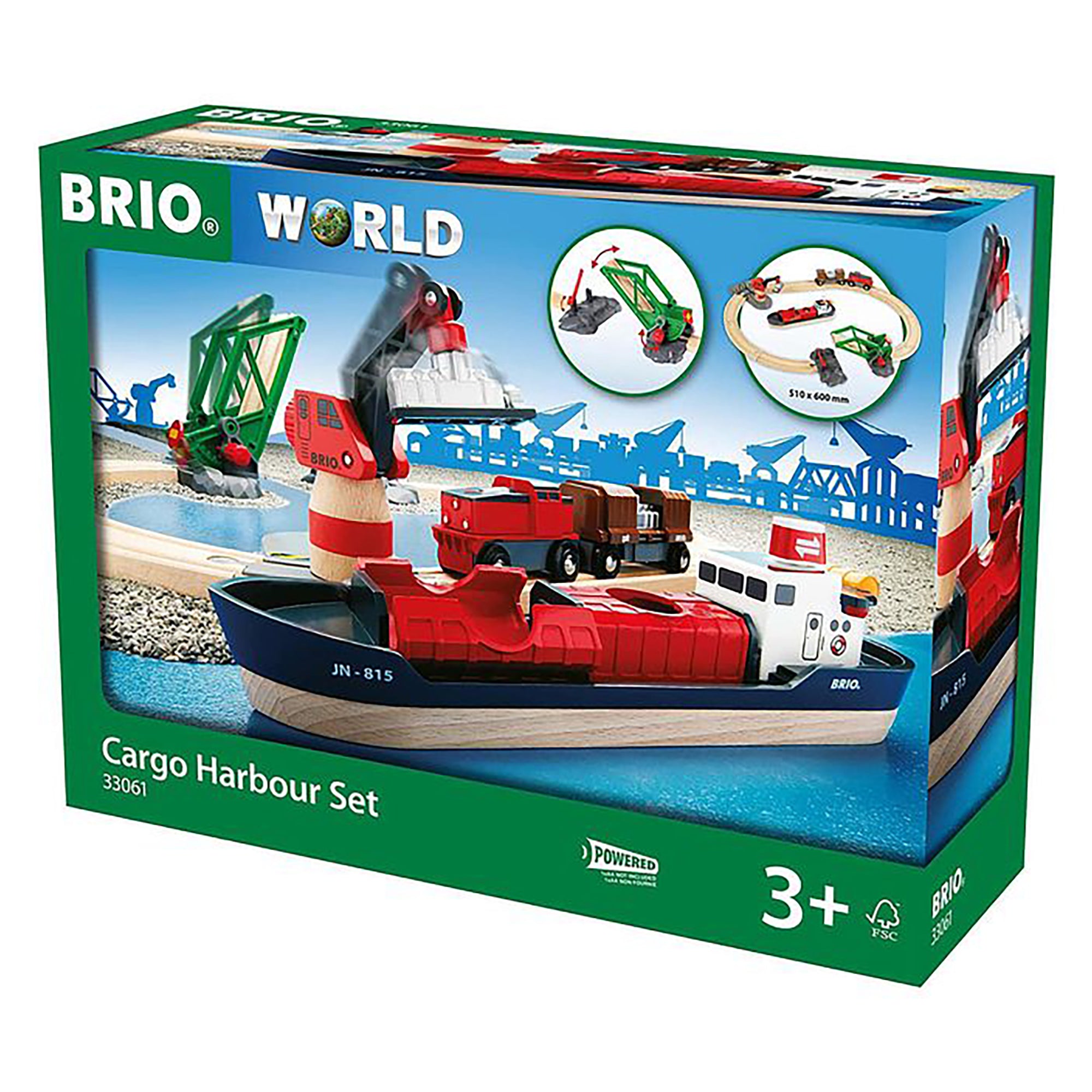 Cargo harbour store set brio