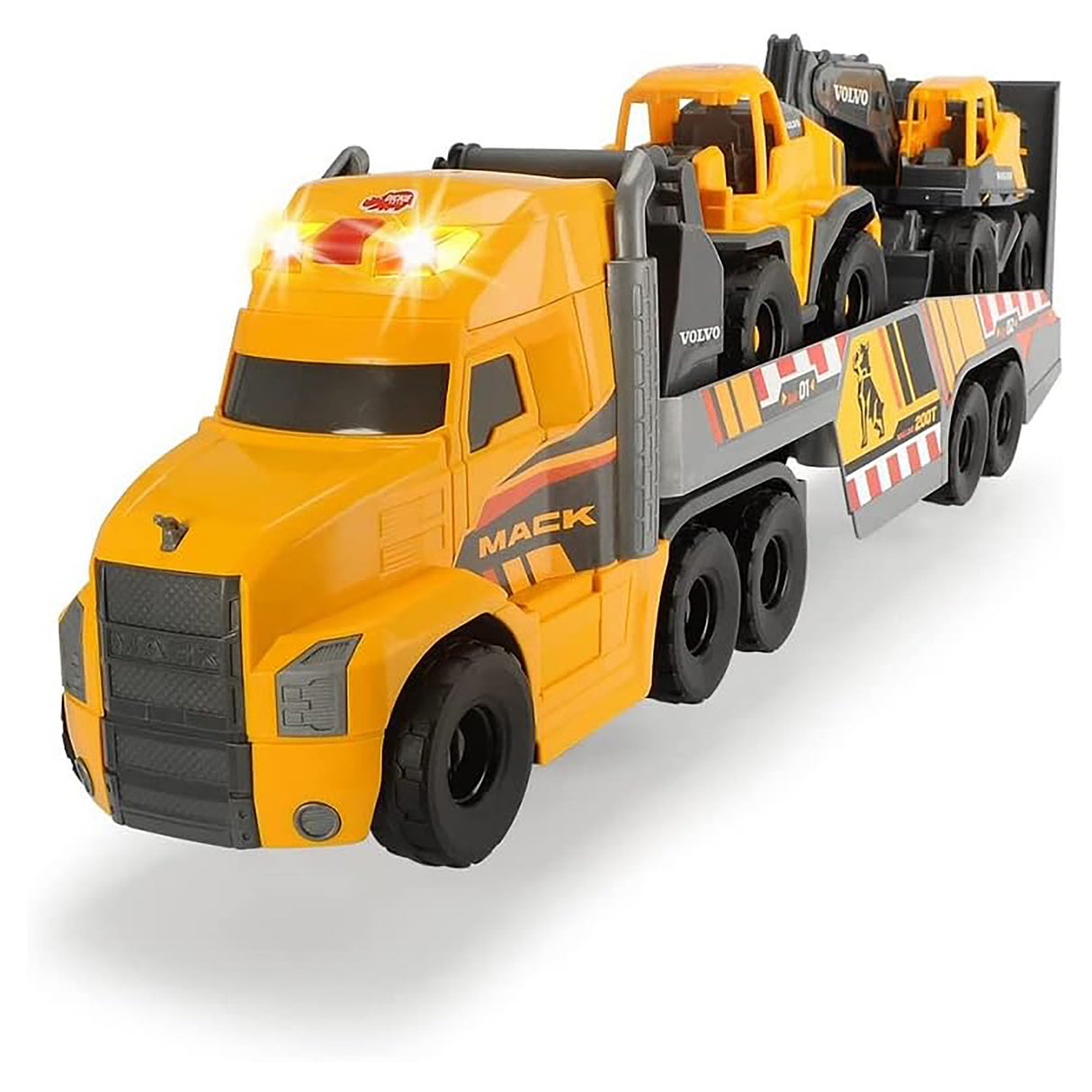 Dickie Toys Mack Truck With 2 Volvo Construction Vehicles