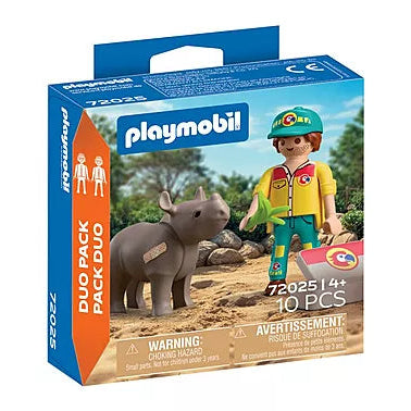 Playmobil Duopack Ranger With Rhino