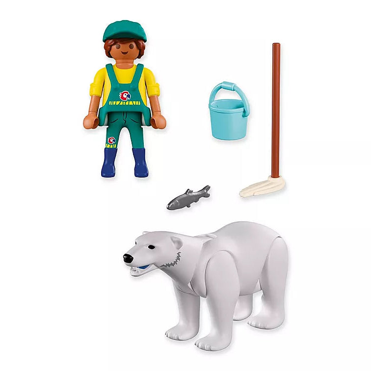 Playmobil  Zoo Polar Bear And Zookeeper