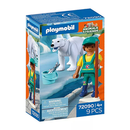 Playmobil  Zoo Polar Bear And Zookeeper