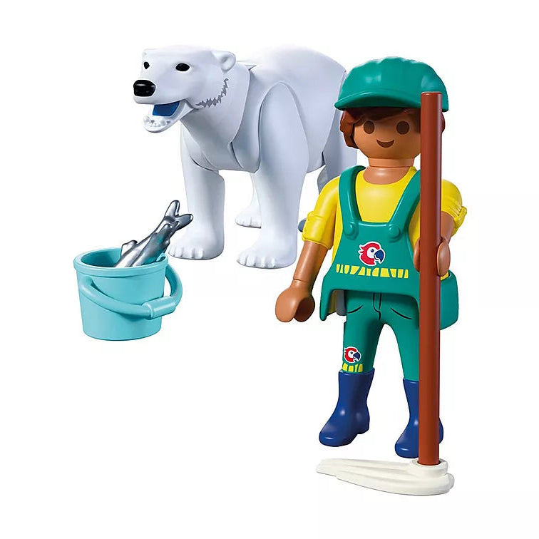 Playmobil  Zoo Polar Bear And Zookeeper