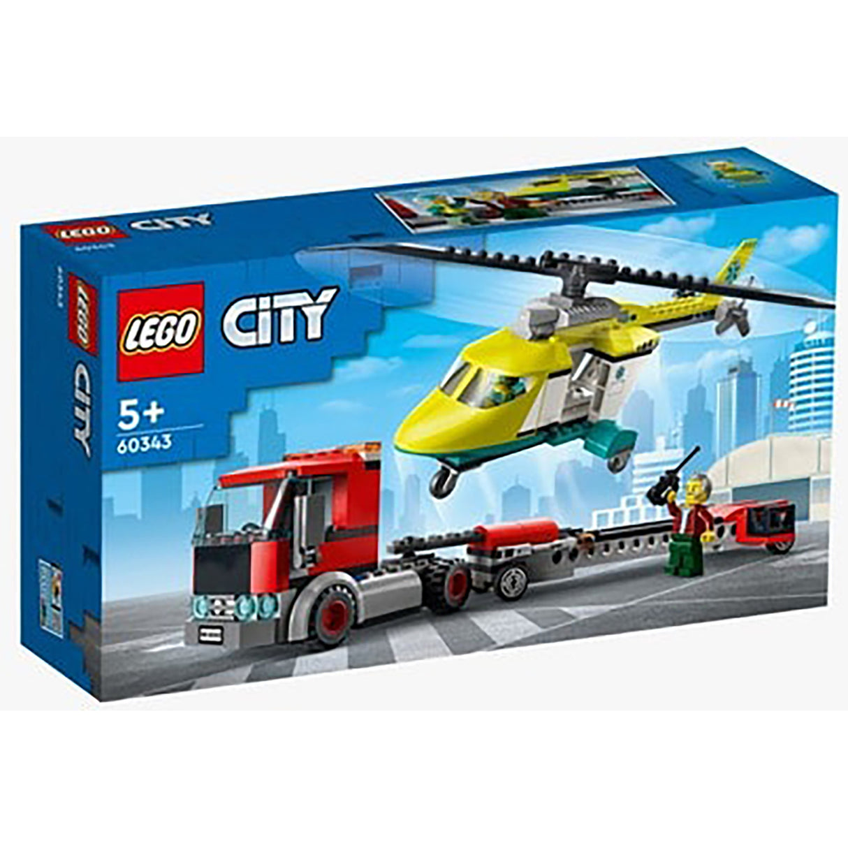 LEGO 60343 City Rescue Helicopter Transport Toy Building Kit Collectable Set