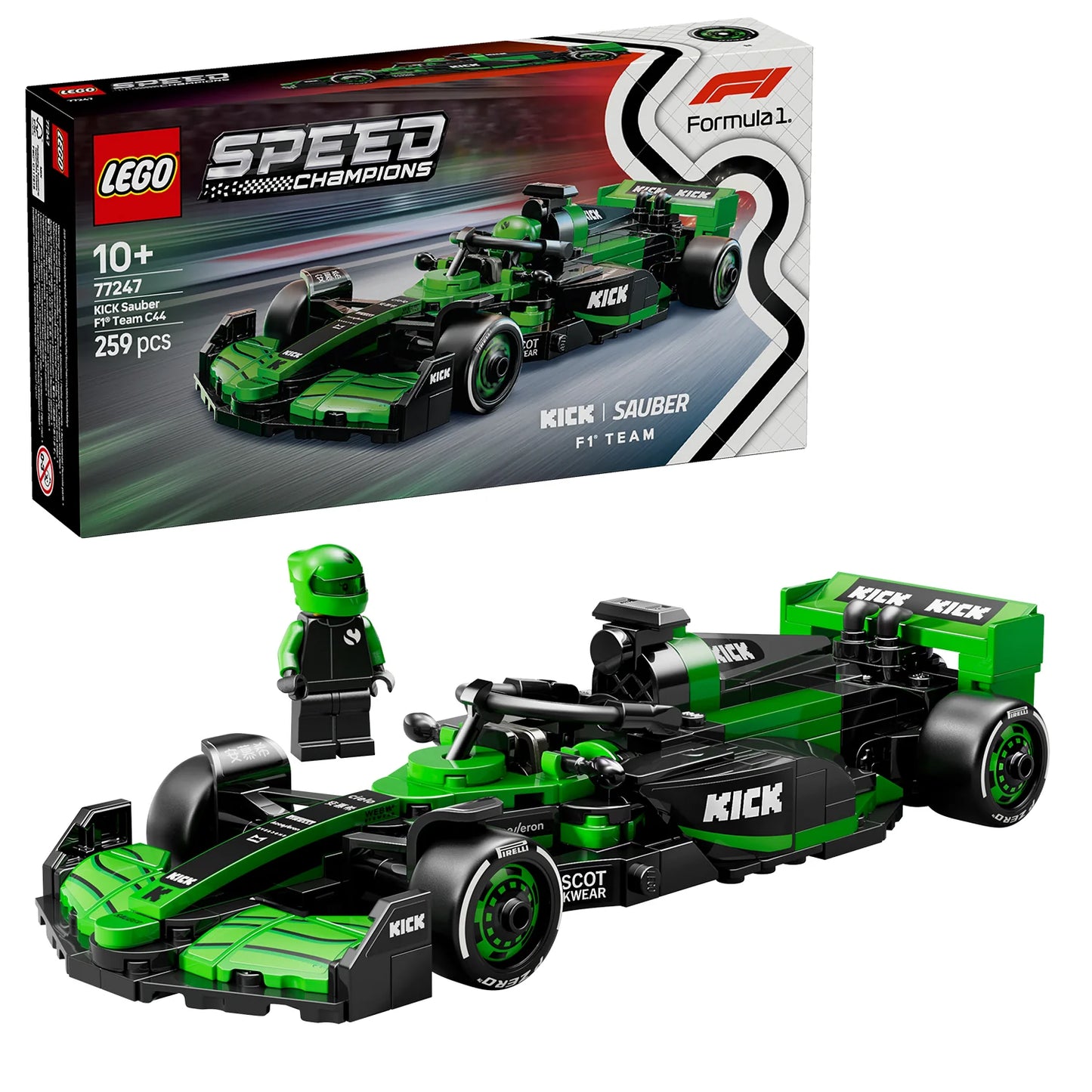 LEGO Speed Champions KICK Sauber F1 Team C44 Race Car