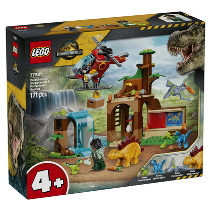 LEGO Jurassic World Velociraptor, Stegosaurus & Pteranodon Rescue 77981