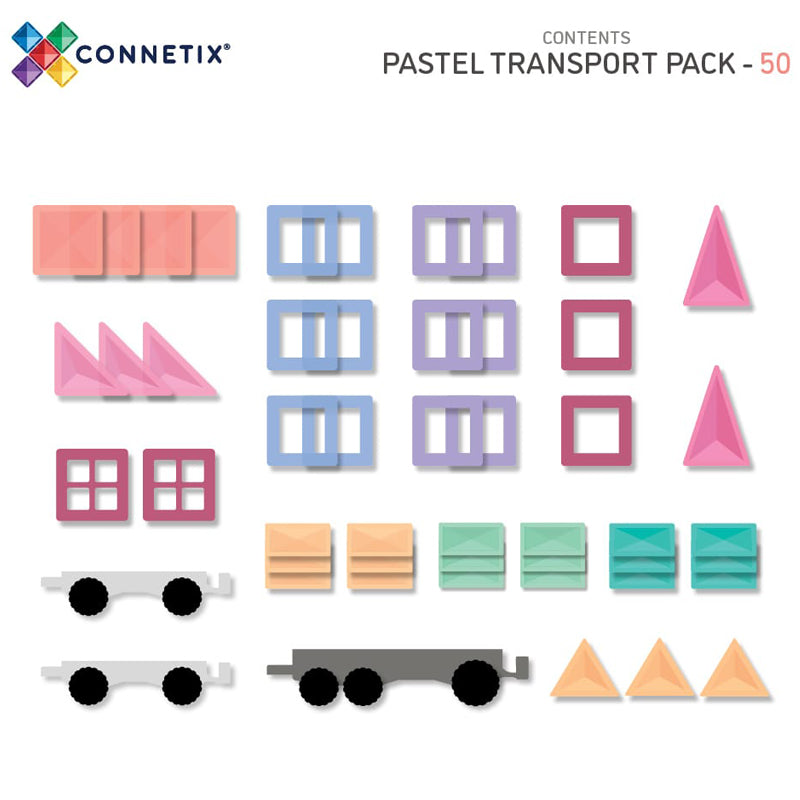 Connetix Pastel Transport Pack 50 pc