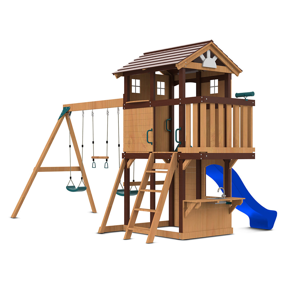 Lifespan Kids Darlington Play Centre Set with 2.2m Blue Slide