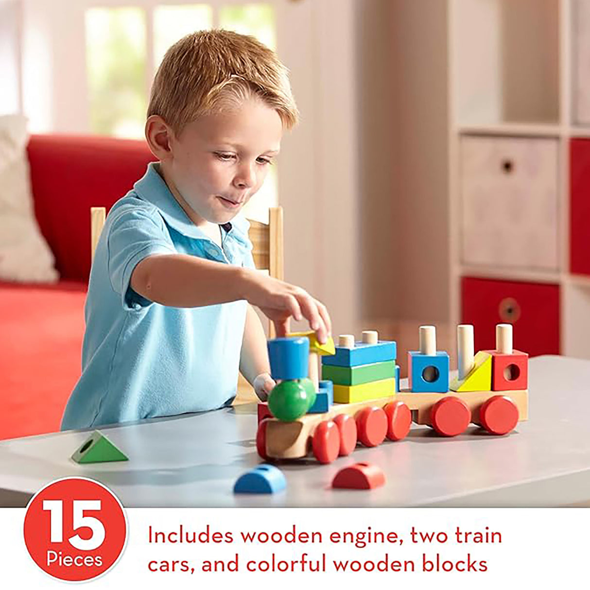 Melissa & Doug Classic Wooden Toy - Stacking Train