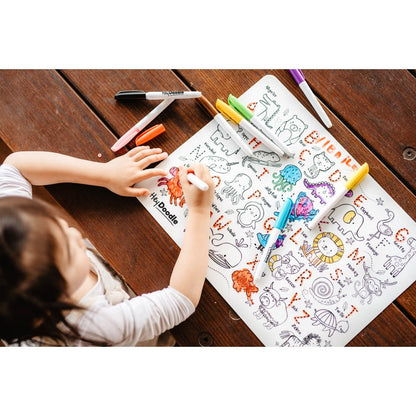 Light Gray HeyDoodle Into the Wild Classic Colouring & Doodle Mat, A3 Kids Colouring Books