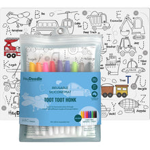 White Smoke HeyDoodle Toot Toot Honk Classic Colouring & Doodle Mat, A3 Kids Colouring Books