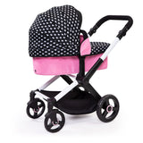 Bayer Xeo Compact Doll Pram, Pink/White Hearts & Pink Bow