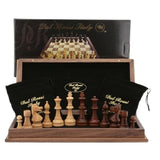 Dal Rossi Chess Set folding walnut inlaid 18″