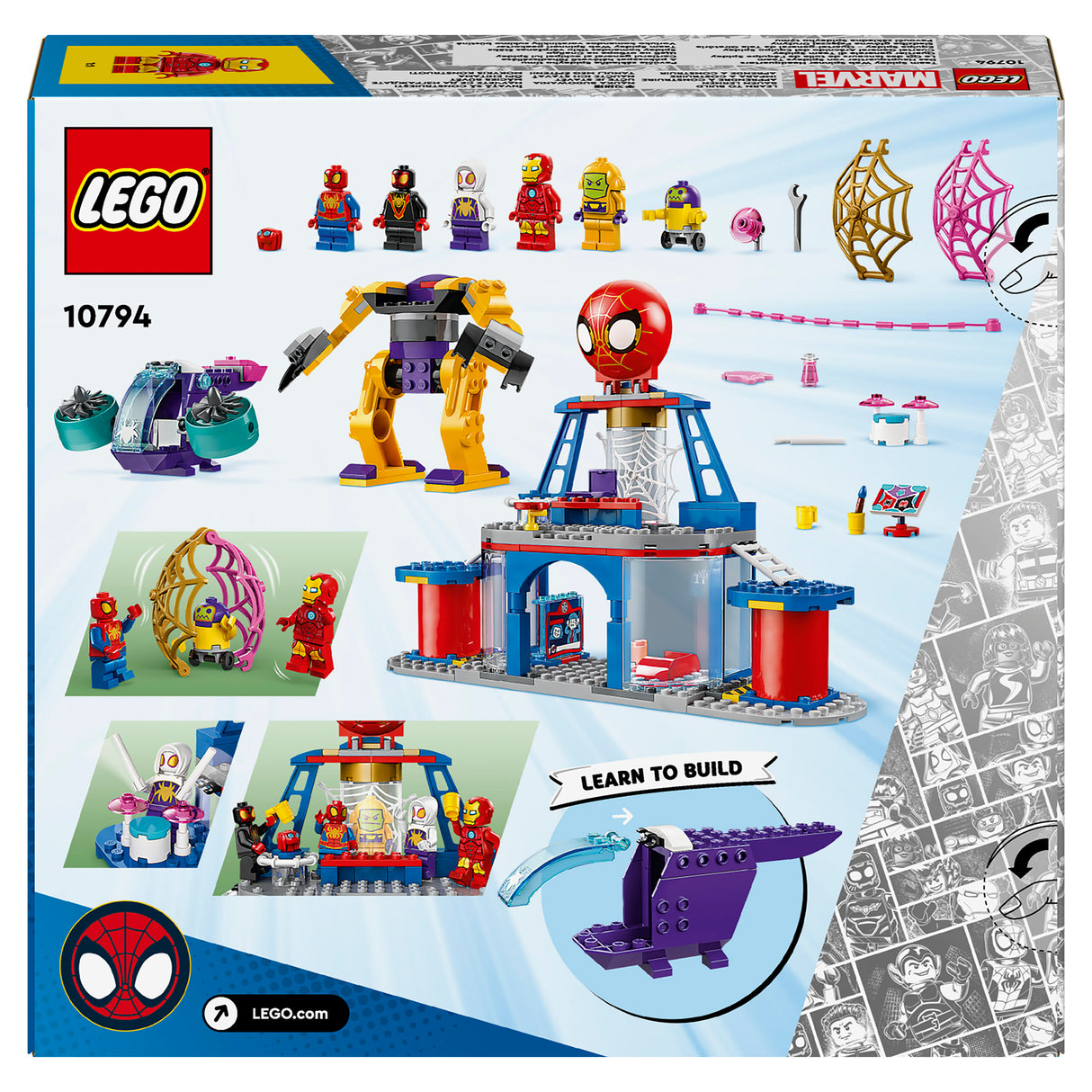 LEGO Marvel Team Spidey Web Spinner Headquarters 10794, (193-Pieces)