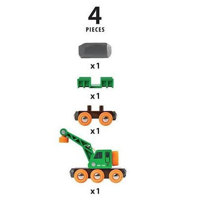 BRIO Clever Crane Wagon 4 Pieces