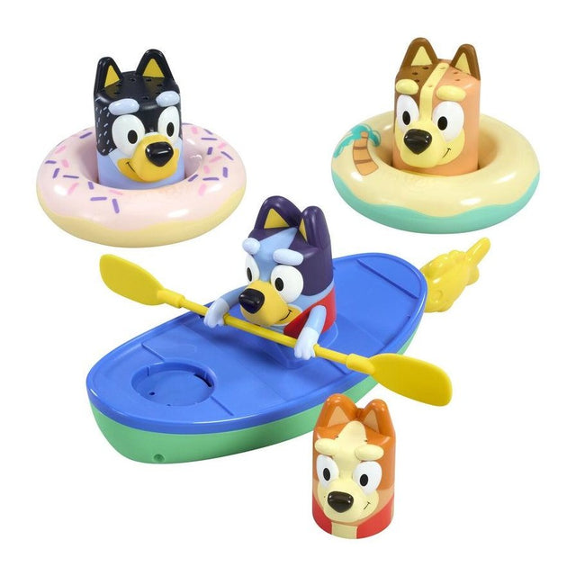 Bluey Family Bath Set Canoe & 2 Bath Splash & Float Bath Toys