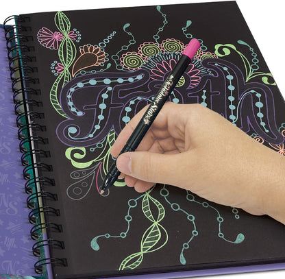 Nebulous Stars Black Pages Coloring Book Coralia (Neon Pens)