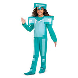 Rubies Minecraft Diamond Armour Fancy Dress Costume, Blue (7-8 years)