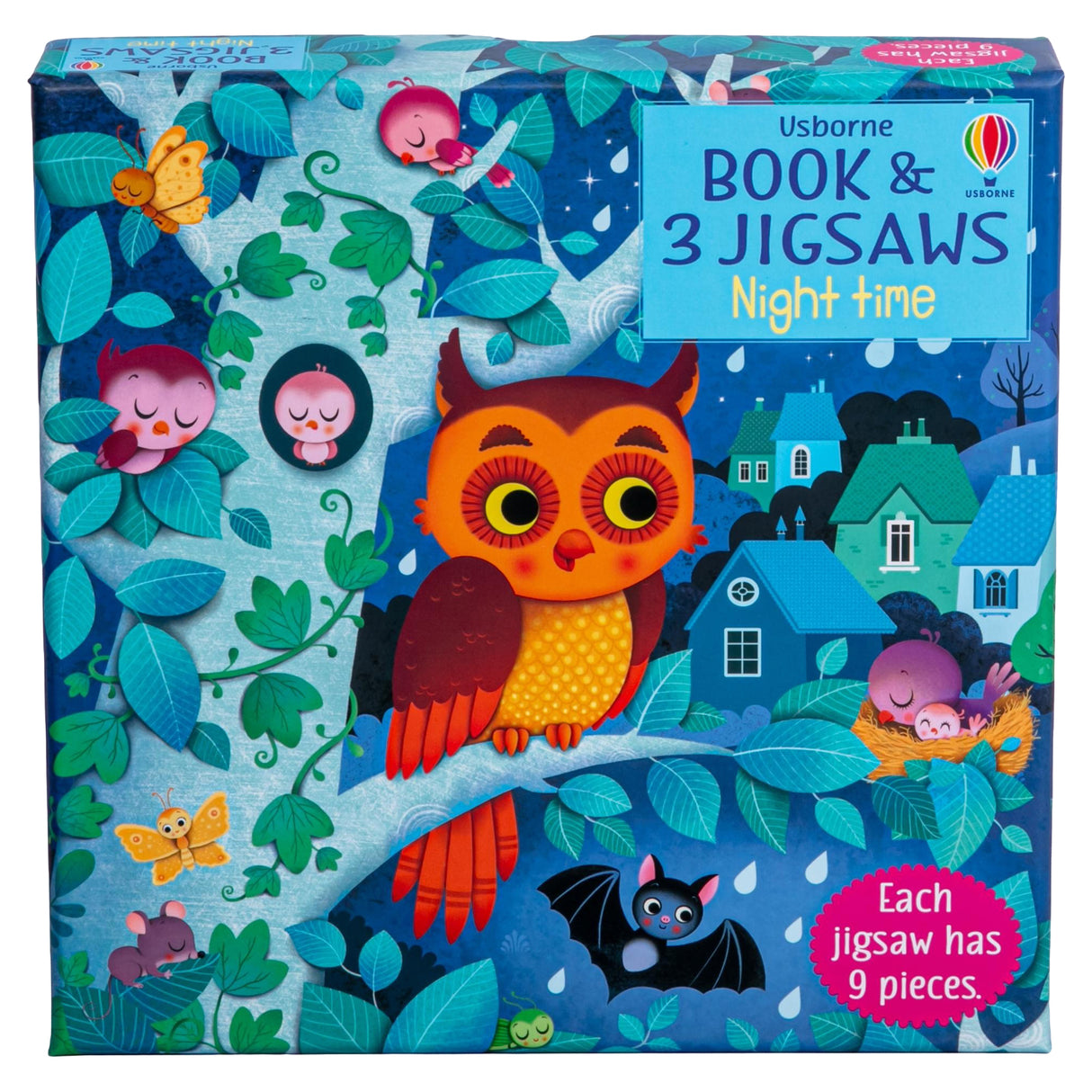 Usborne Book & 3 Jigsaw Puzzles Night time