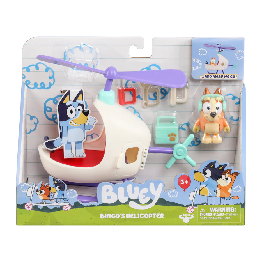 Bluey Figure & Vehicle Bingos Helicopter Pack