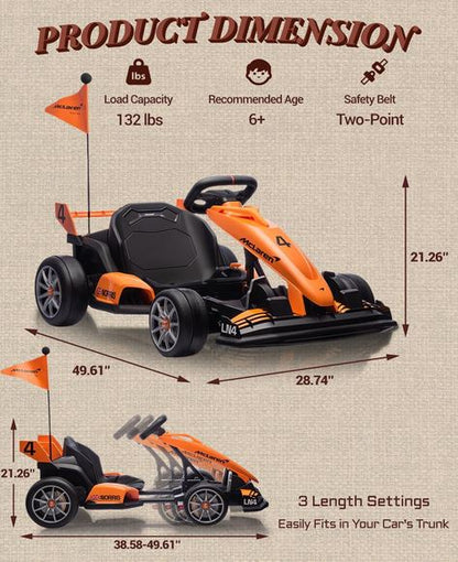 McLaren Piastri 24V F1 Ride-On Kart
