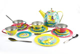 Tiger Tin Tea Set in Picnic Basket 18pc