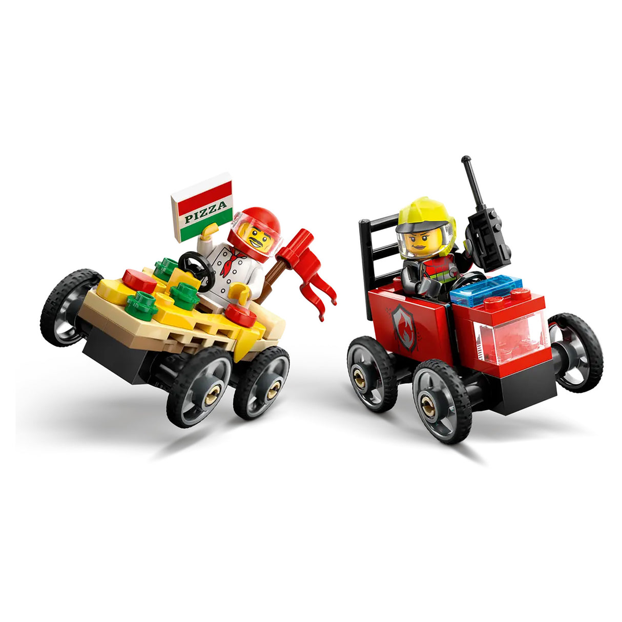 LEGO City Pizza vs. Fire Truck Race Car 60458