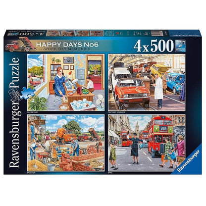 Ravensburger Happy Days No 6 Work Day Memories 4 x 500 piece puzzle