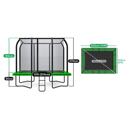 Lifespan Kids 3.7m x 2.5m HyperJump-R Rectangular Spring Trampoline